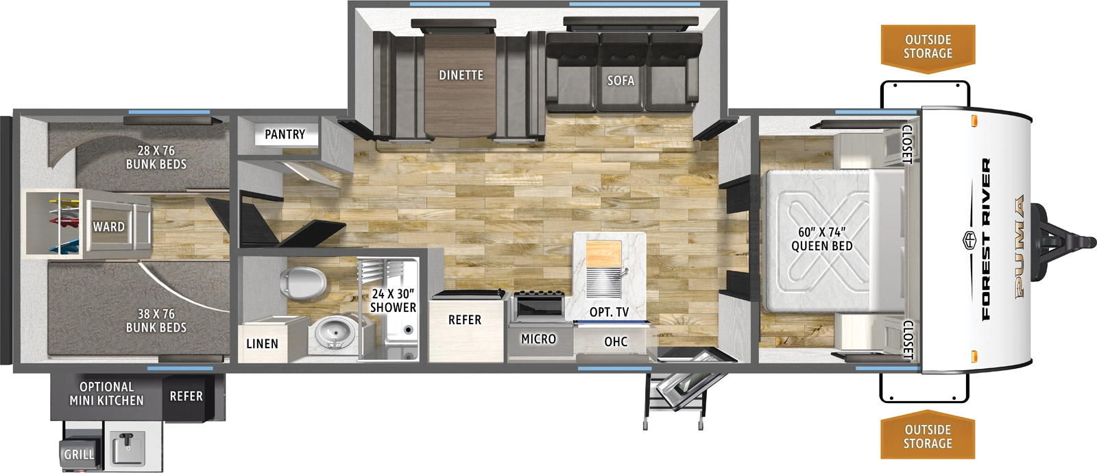 Puma Camping Edition 304BHCE Floorplan